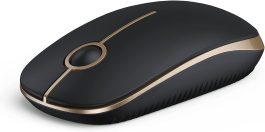 Wireless Slim Quiet Mouse, Black Gold