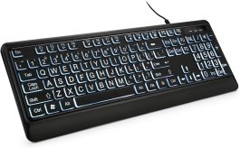 Full Size USB Backlit Keyboard, Black
