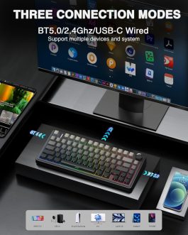 75% Wireless Mechanical Keyboard, Hot Swappable RGB