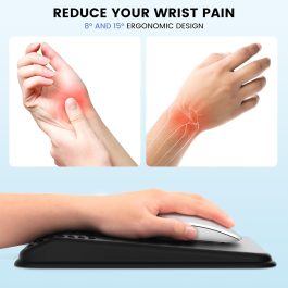 Ergonomic Wrist Support Mouse Pad, Black