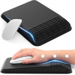 Ergonomic Wrist Support Mouse Pad, Black